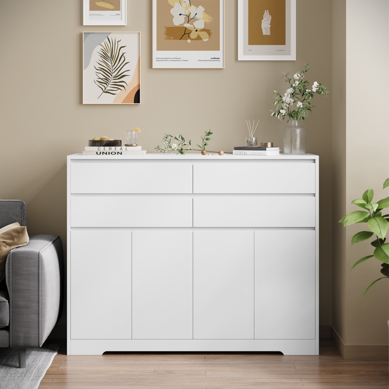 Addis 47.2'' Sideboard with 4 Drawers, Adjustable Shelves