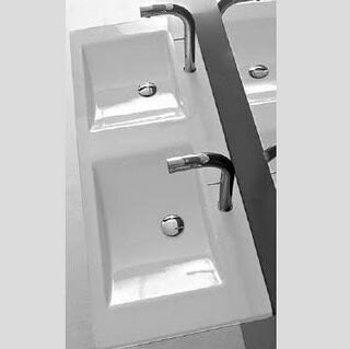 Althea By Nameeks Kloc 19'' Glossy White Ceramic Rectangular Trough Bathroom Sink with Overflow