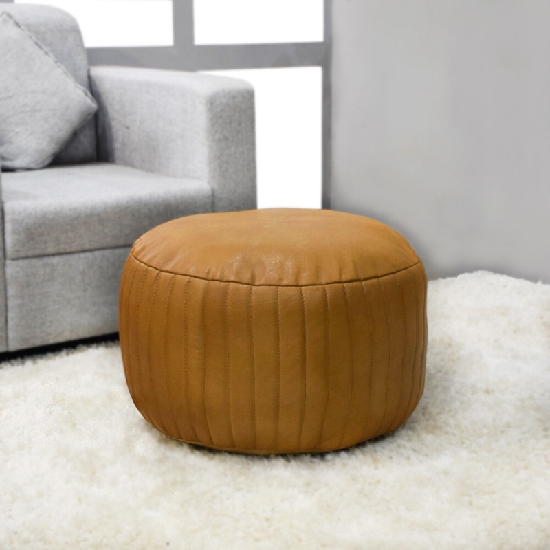 Annay Leather Pouf