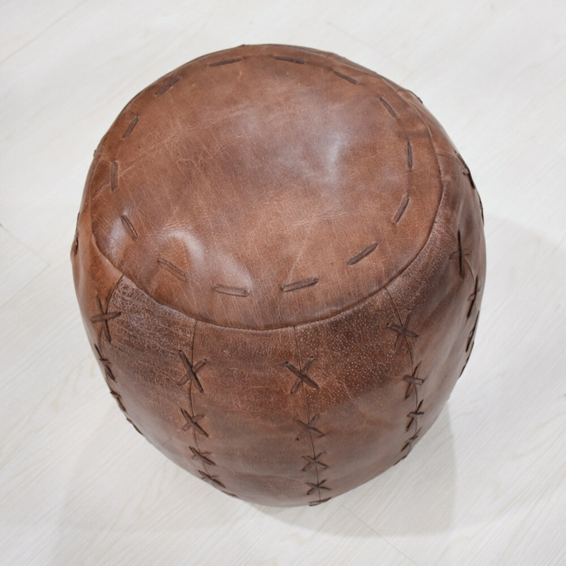 Annegreet Leather Pouf