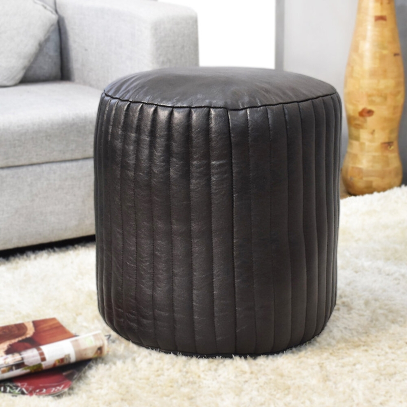 Aoibhe Leather Pouf
