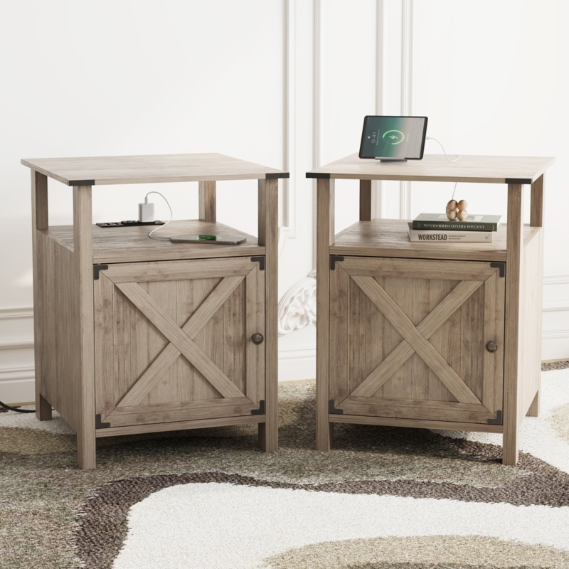 Arlether Manufactured Wood Nightstand with Built-in Outlets