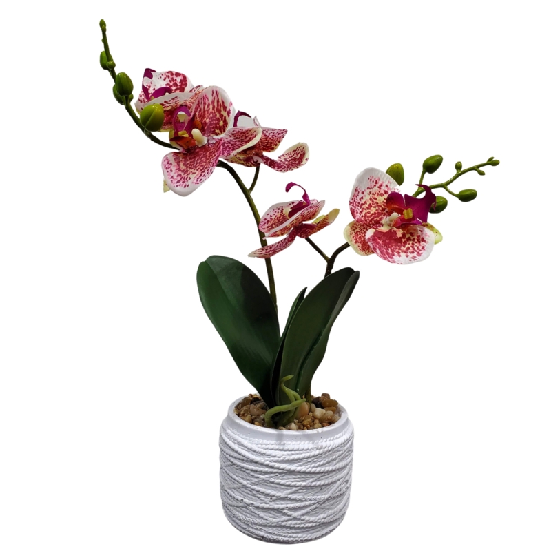 Artificial Orchid Plant, Velvet Touch, With Planter, Indoor Fake Plant