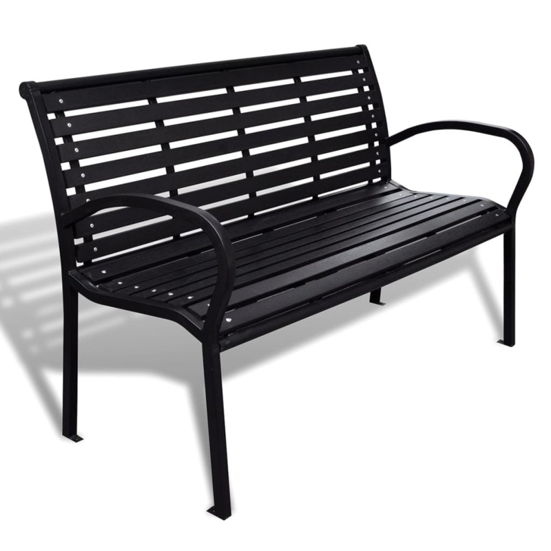 Barak Outdoor Patio Bench Garden Park Bench for Backyard Deck Steel and WPC