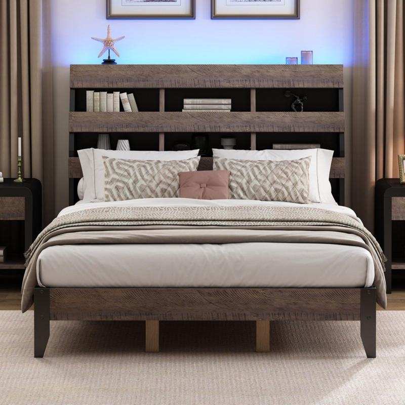 Brennae Bookcase Storage Bed