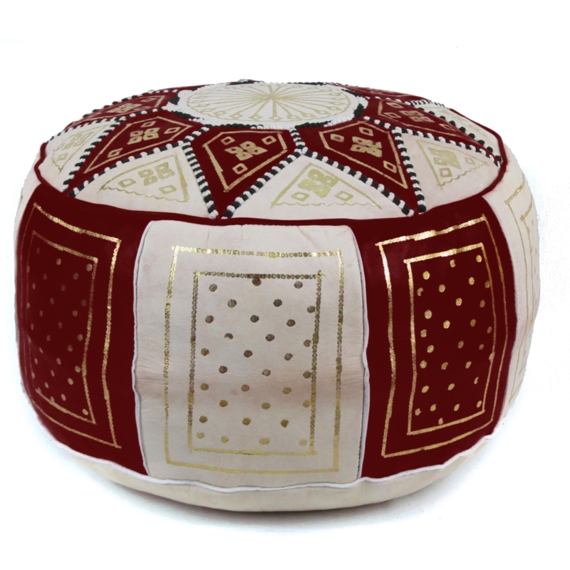 Carnuel Leather Pouf