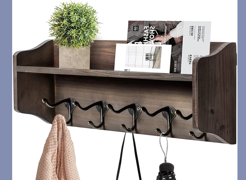 Corner Shelf With Hooks | Foter