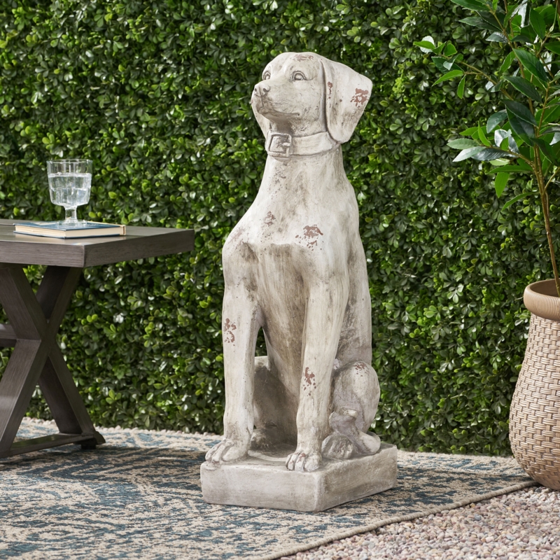 Dog Animals Weather Resistant Stone Garden Statue