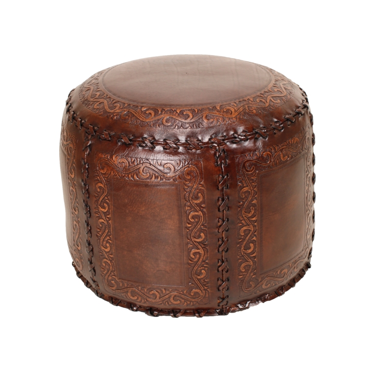 Emerie Leather Pouf
