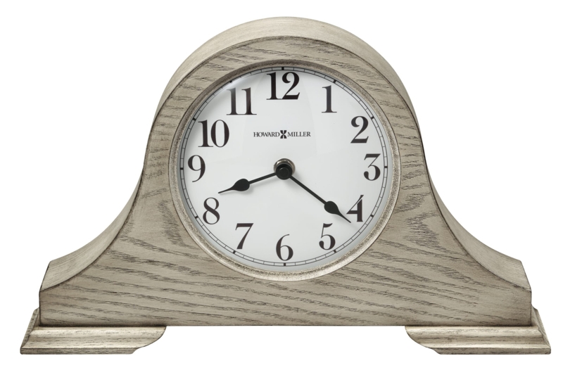 Emma Traditional Analog Wood Quartz Movement / Crystal Tabletop Clock in Gray/White/Black