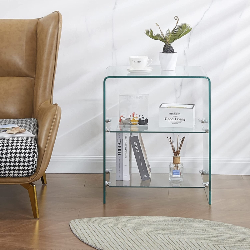 Evadean Glass Nightstand