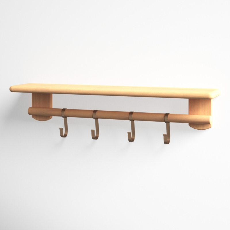 Faustina Floating Shelf with Hooks