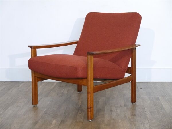 Fauteuil vintage scandinave en teck 1960