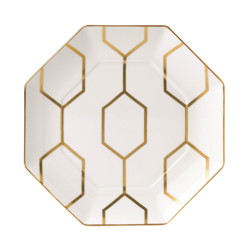 Gio Gold Bone China Abstract Modern Decorative Plate