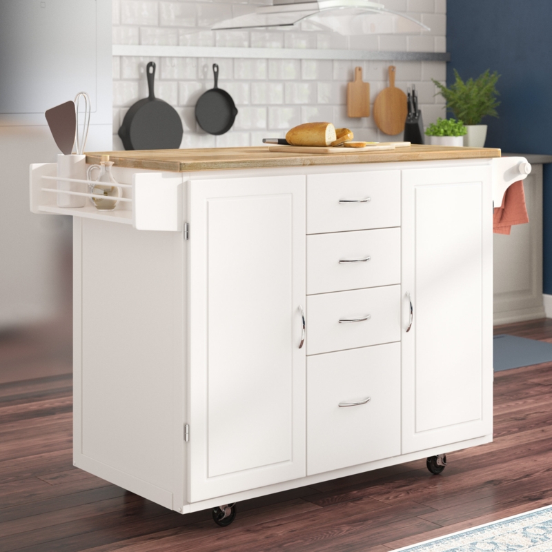 White Kitchen Island With Granite Top | Foter