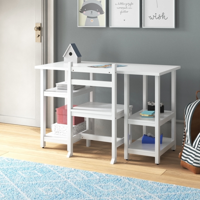 Heiman Teamson Kids Wooden Desk u0026 Chair Set, White