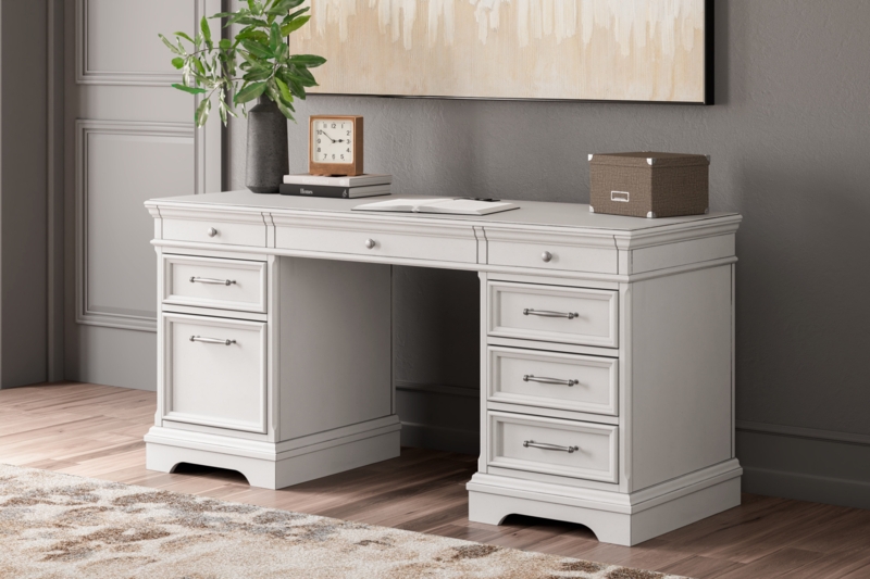 Janismore Credenza Desk with Built in Outlets
