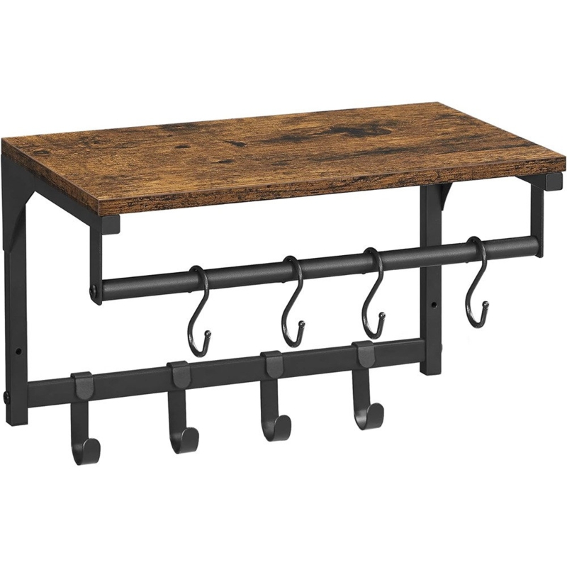 Keid Steel Wall 8 - Hook Wall Mounted Coat Rack