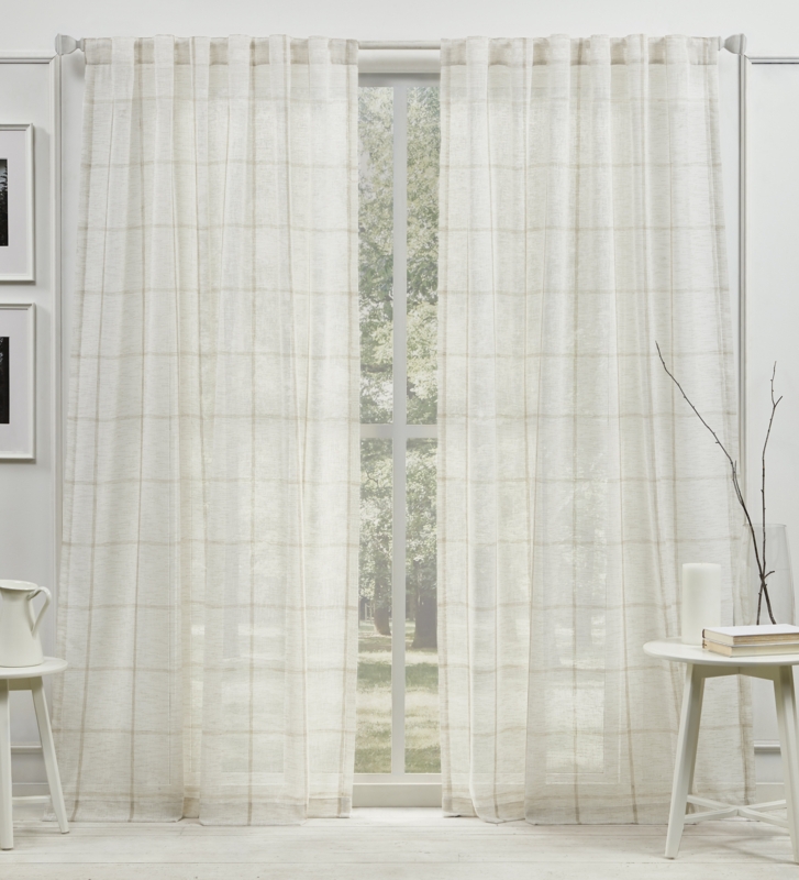 Lauren Ralph Lauren Rubin Sheer Back Tab/Rod Pocket Curtain Panel