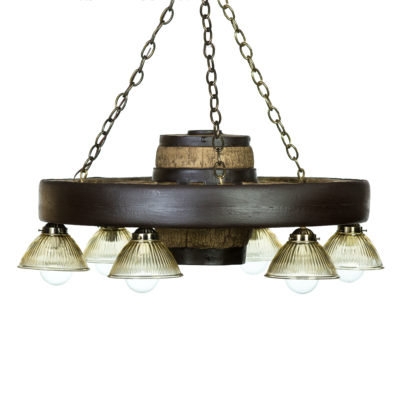 Leonardo 6 - Light Dimmable Wagon Wheel Chandelier