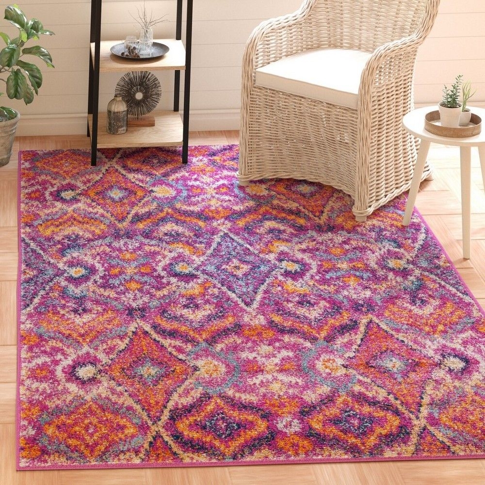 Madison MAD610 Power Loomed Indoor Area Rug - Fuchsia/Multi - 4'x6' - Safavieh.