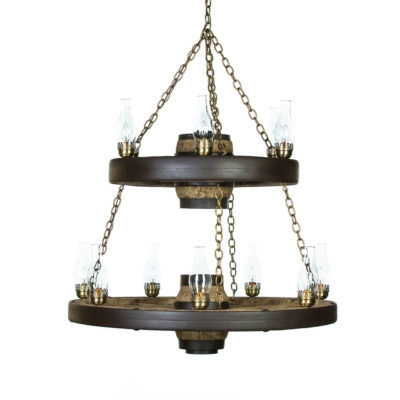 Merrick 11 - Light Dimmable Wagon Wheel Chandelier