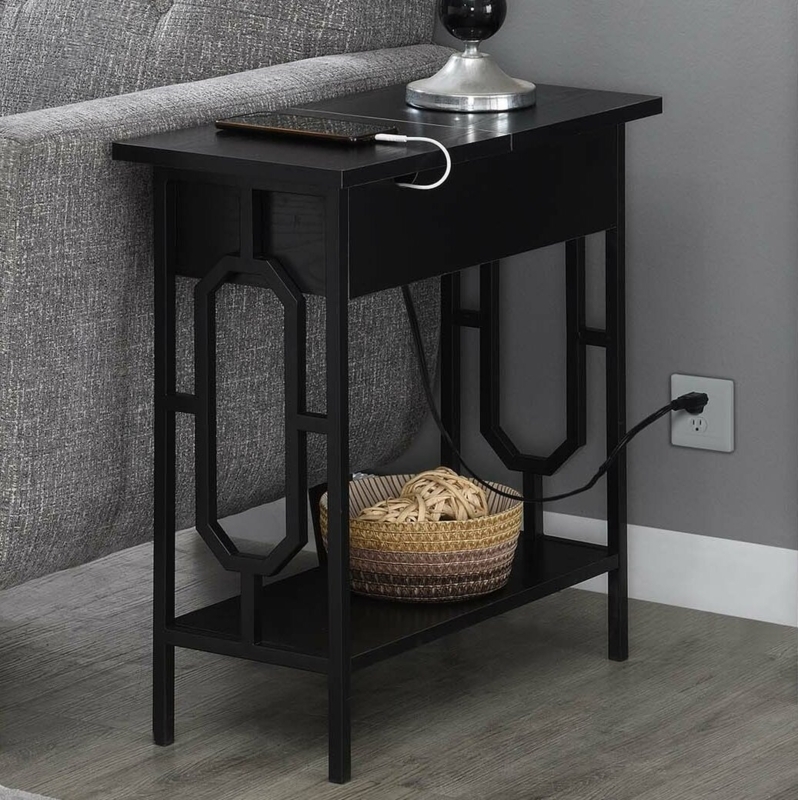 Minburn 24"H End Table with Storage and Built-In Outlets
