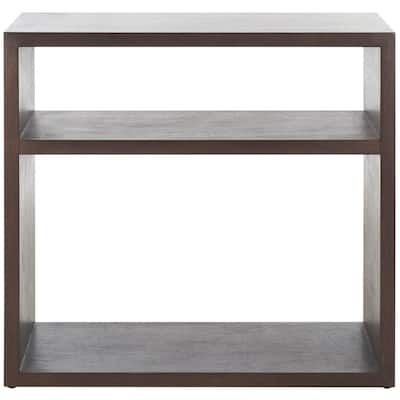 Munson 15 in. Dark Oak Rectangle Wood Console Table with Shelf
