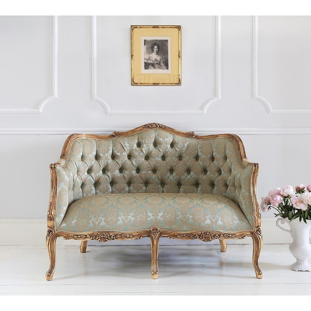 Palais de Versailles Damask 3 Seat Sofa | Gold French Sofa