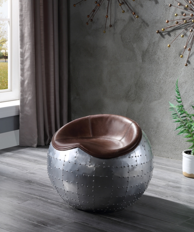 Roxana Leather Ottoman