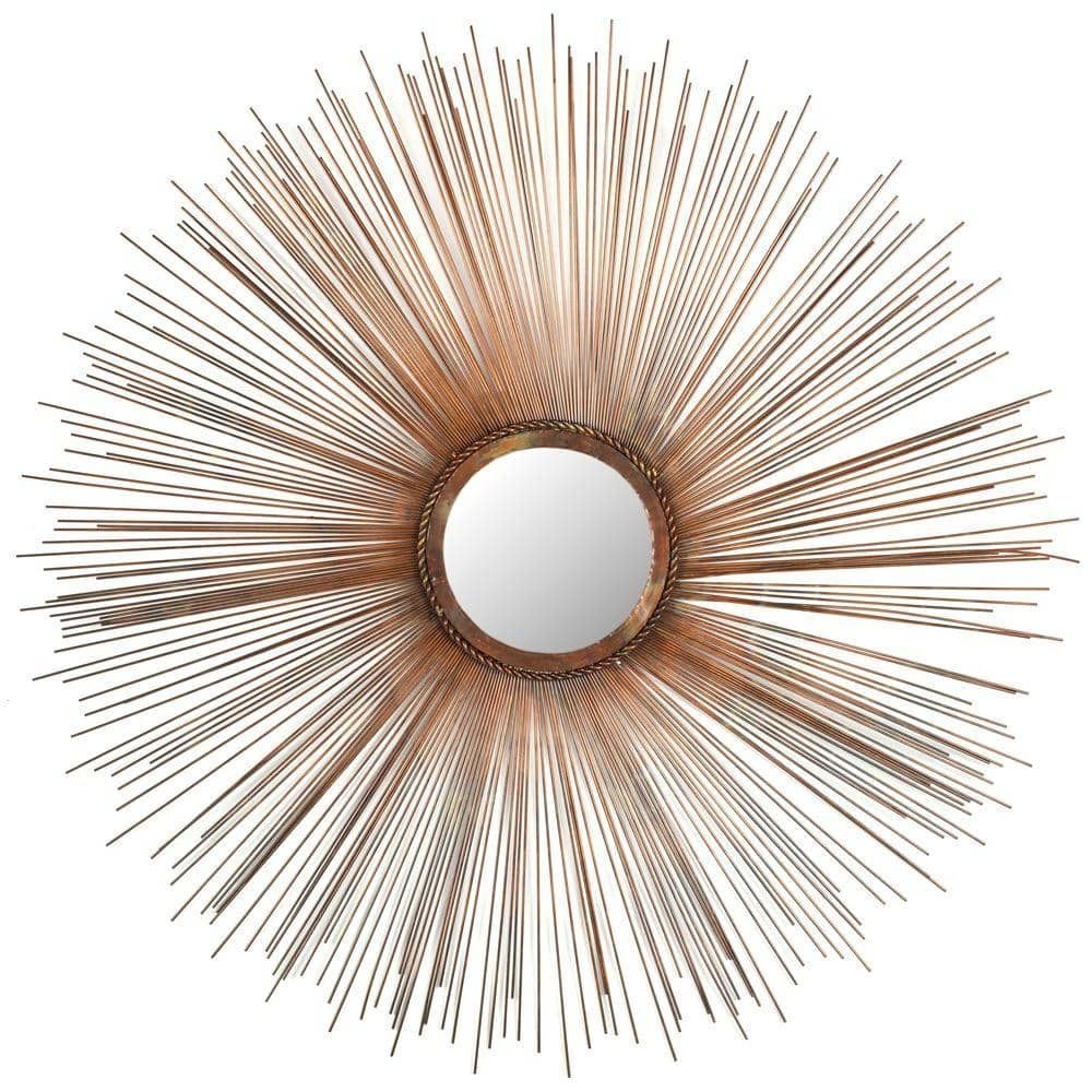 SAFAVIEH Sunburst Mirror 41 in. x 41 in. Iron, Glass and Wood Framed Mirror