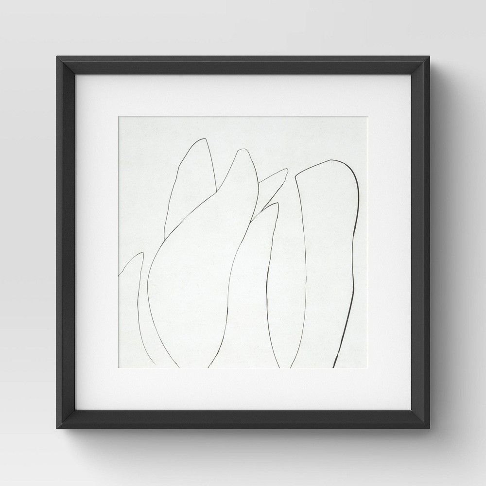 (Set of 2) 24" x 24" Sketch Art Print Black/White - Threshold designed with Studio McGee