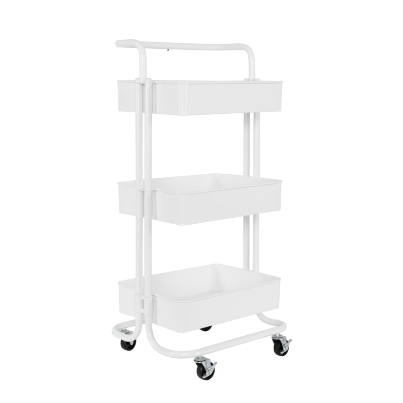 Seville Classics 3-Tier Steel Utility Cart with Wheels