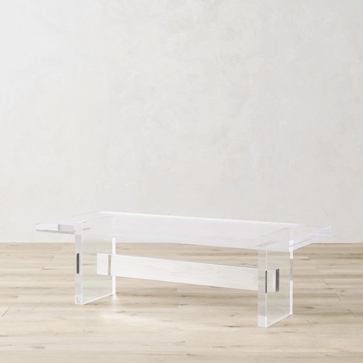 Soho Cocktail Table, Acrylic, Polished Nickel, Large