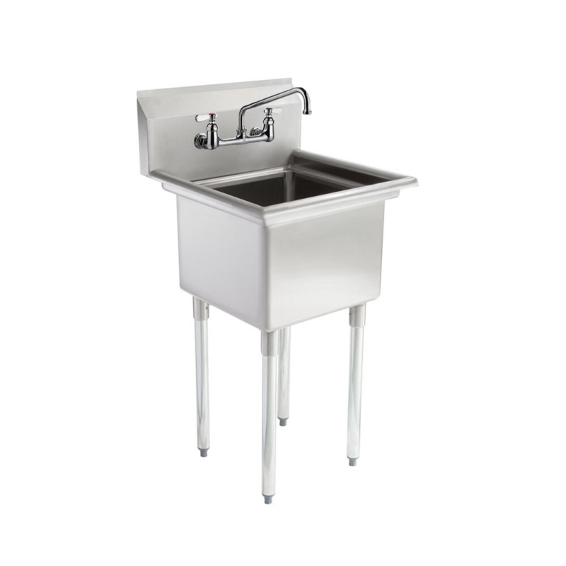 Stainless Steel Utility Sink with 10" Faucet for Restaurant, Kitchen, Laundry room. NSF Certified.
