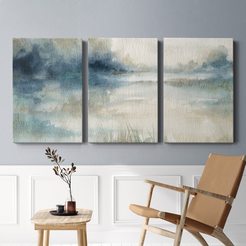 " Still Evening Waters II " 3 - Pieces Painting on Canvas