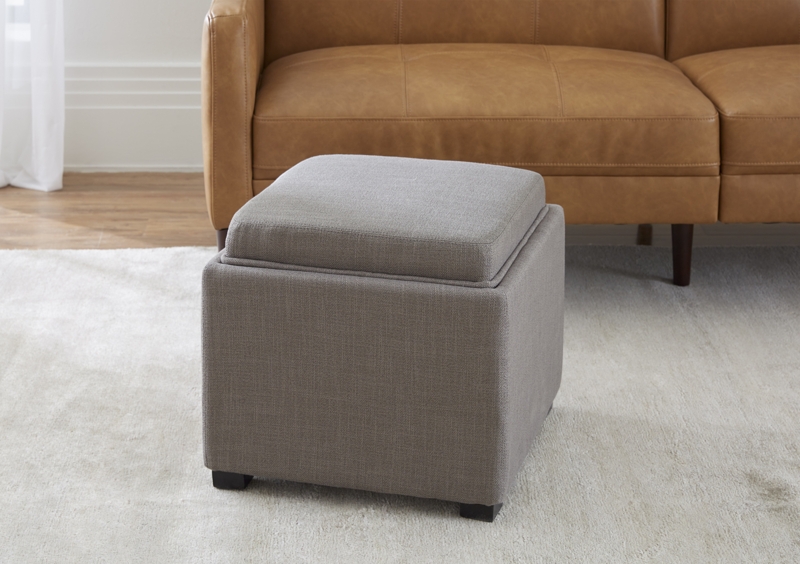 Stone Upholstered Storage Ottoman