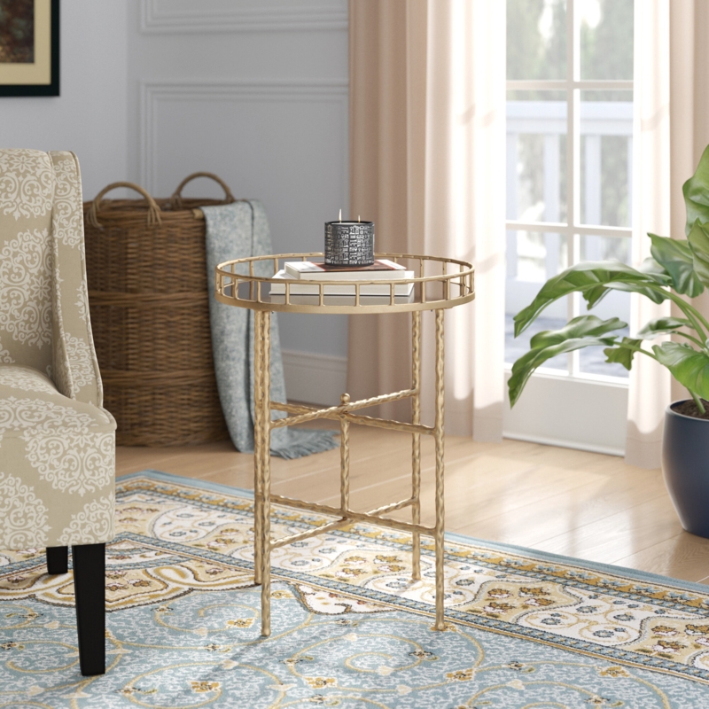 Surrency Tray Top Cross Legs End Table