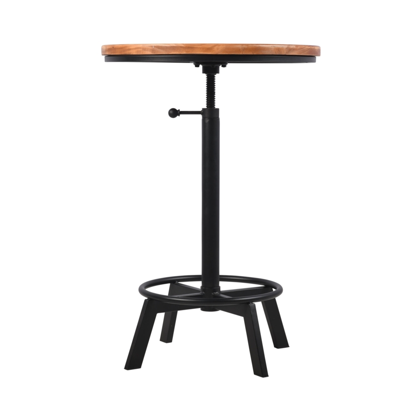 Talassa Round Solid Wood Top Metal Base Dining Table