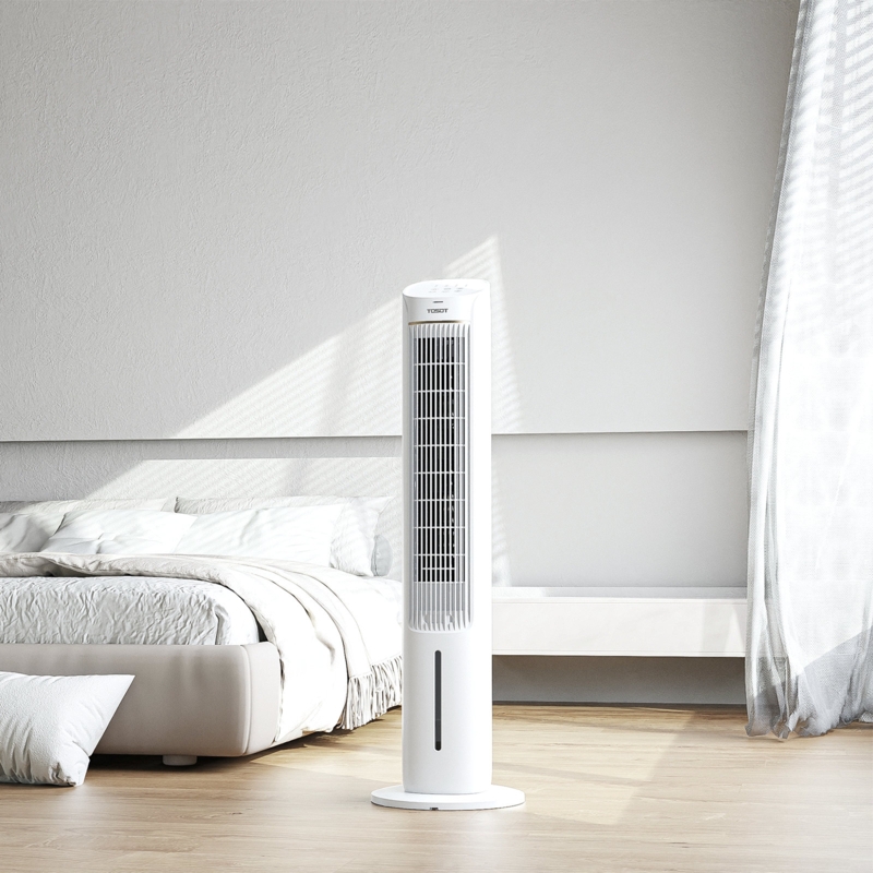 TOSOT Oscillating Tower Fan with 2 Ice Packs, 3 Speed Quiet Fan with Remote Control, 7 Hours Timer