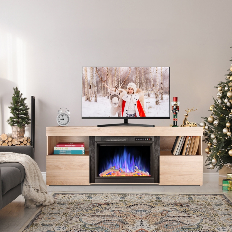 TV Stand for TV up to 60" with Electric Fireplace