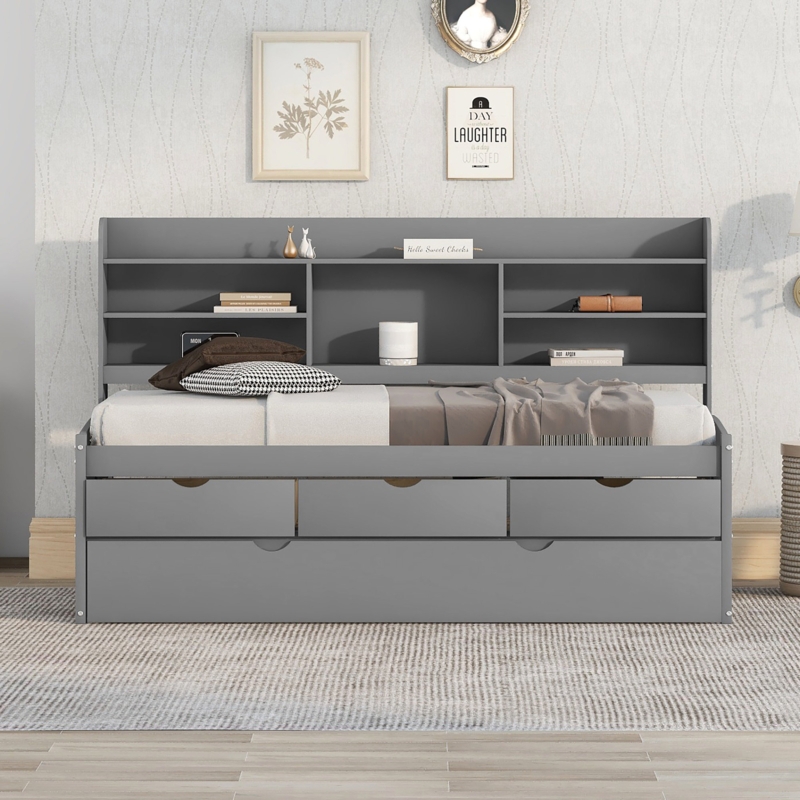 Twin Storage Bed With Trundle