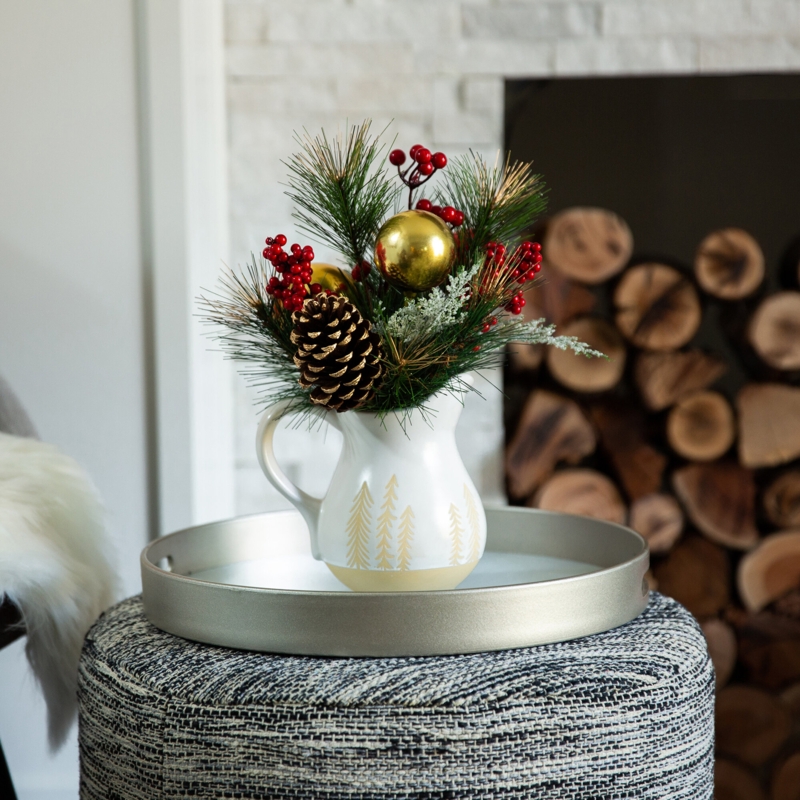 Xmas Mixed Floral Arrangements in Vase