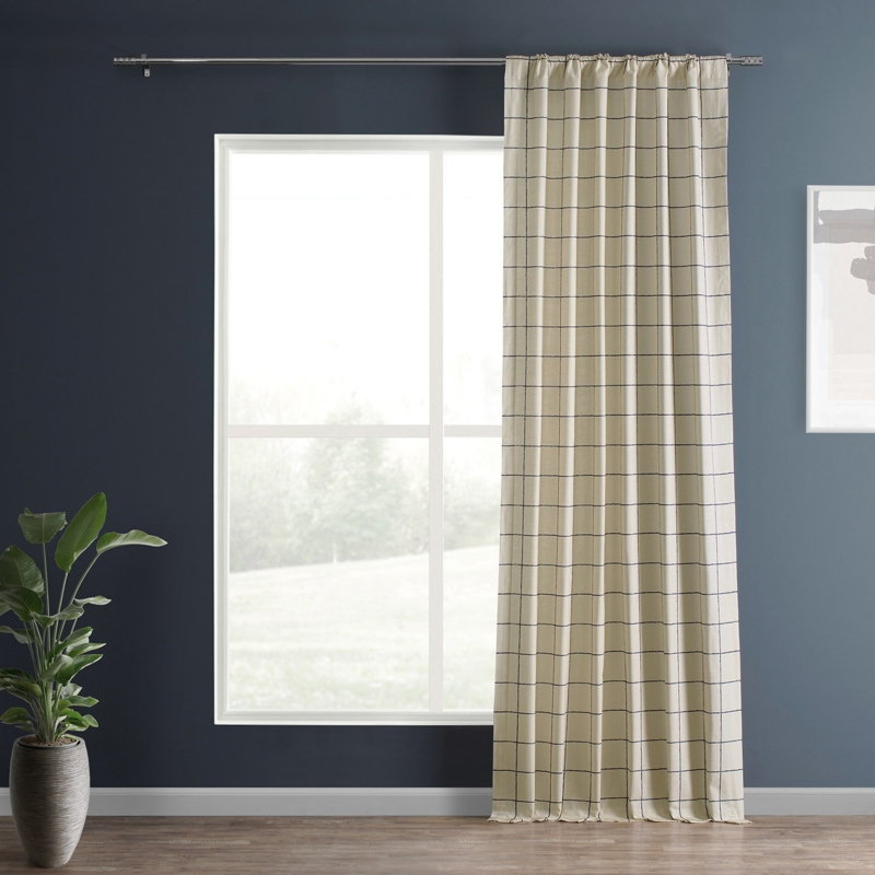 Zulfikar Textured Printed Cotton Light Filtering Curtains Indoor Window Curtain Single Panel