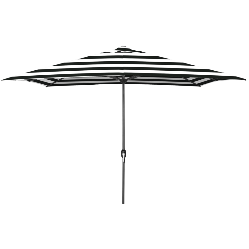 10' x 6' Rectangular Folding Outdoor Patio Umbrella with Crank Opening