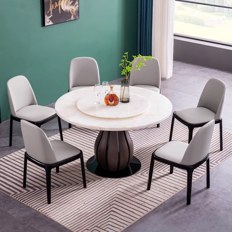 11 - Piece Marble Top Pedestal Dining Set