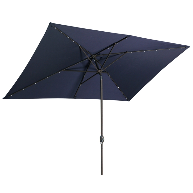 120" x 78" Rectangular Lighted Outdoor Market Umbrella