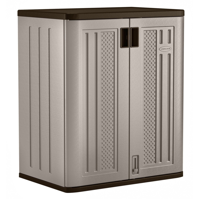2 Piece Suncast 9 Cu Ft Heavy Duty Storage Cabinet and 4 Cu Ft Wall Cabinet Set