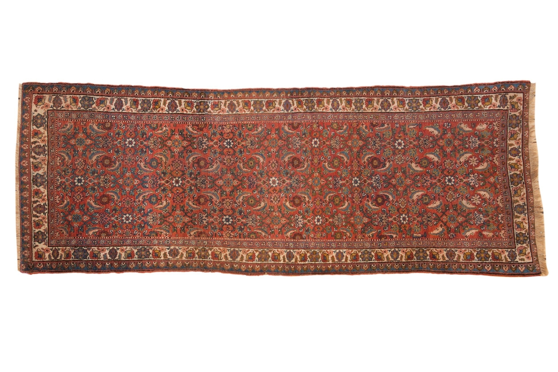 3.5x10 Vintage Bijar Rug Runner - 3'9 x 10'2