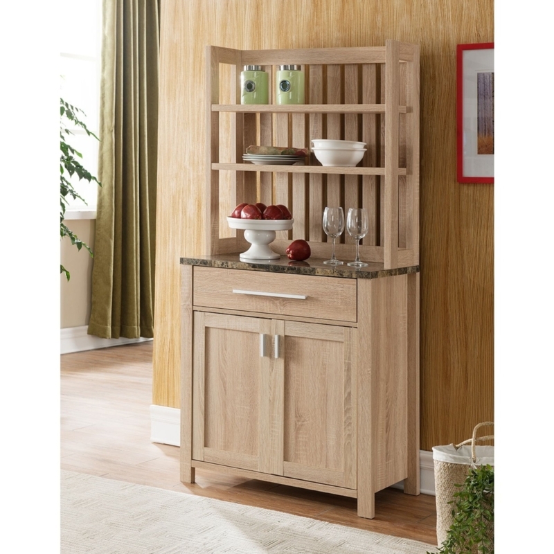 31'' Wood Standard Baker's Rack with Microwave Compatibility